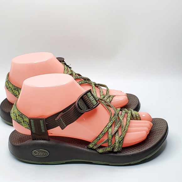 Chaco zx3 classic strappy green camo sandals Size 7 - Picture 2 of 14